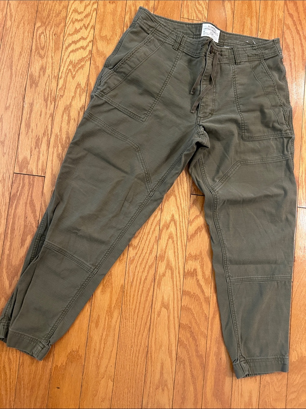 Men's Olive Pants with Drawstring Waist